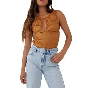 New Free People Tank Top Size XS  Cowgirl Ruched Cut Out